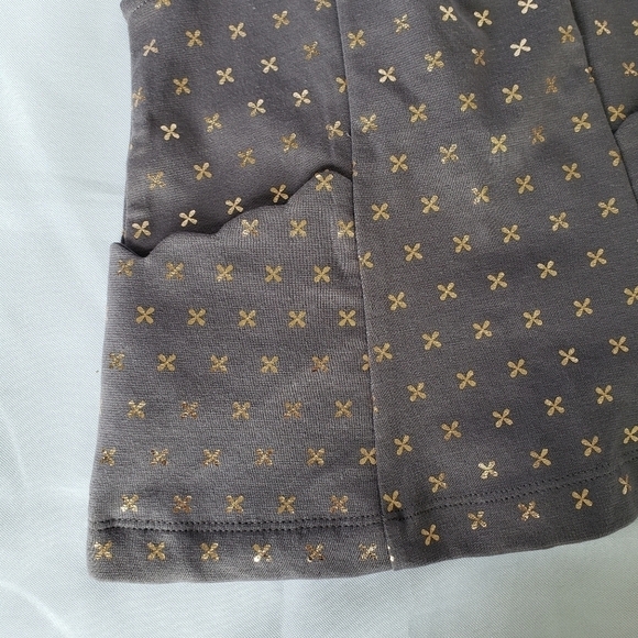 Catherine Malandrino Dress Gray Metallic Gold Peach Cap Sleeve Baby Girl 6-9 Mon - Picture 6 of 11